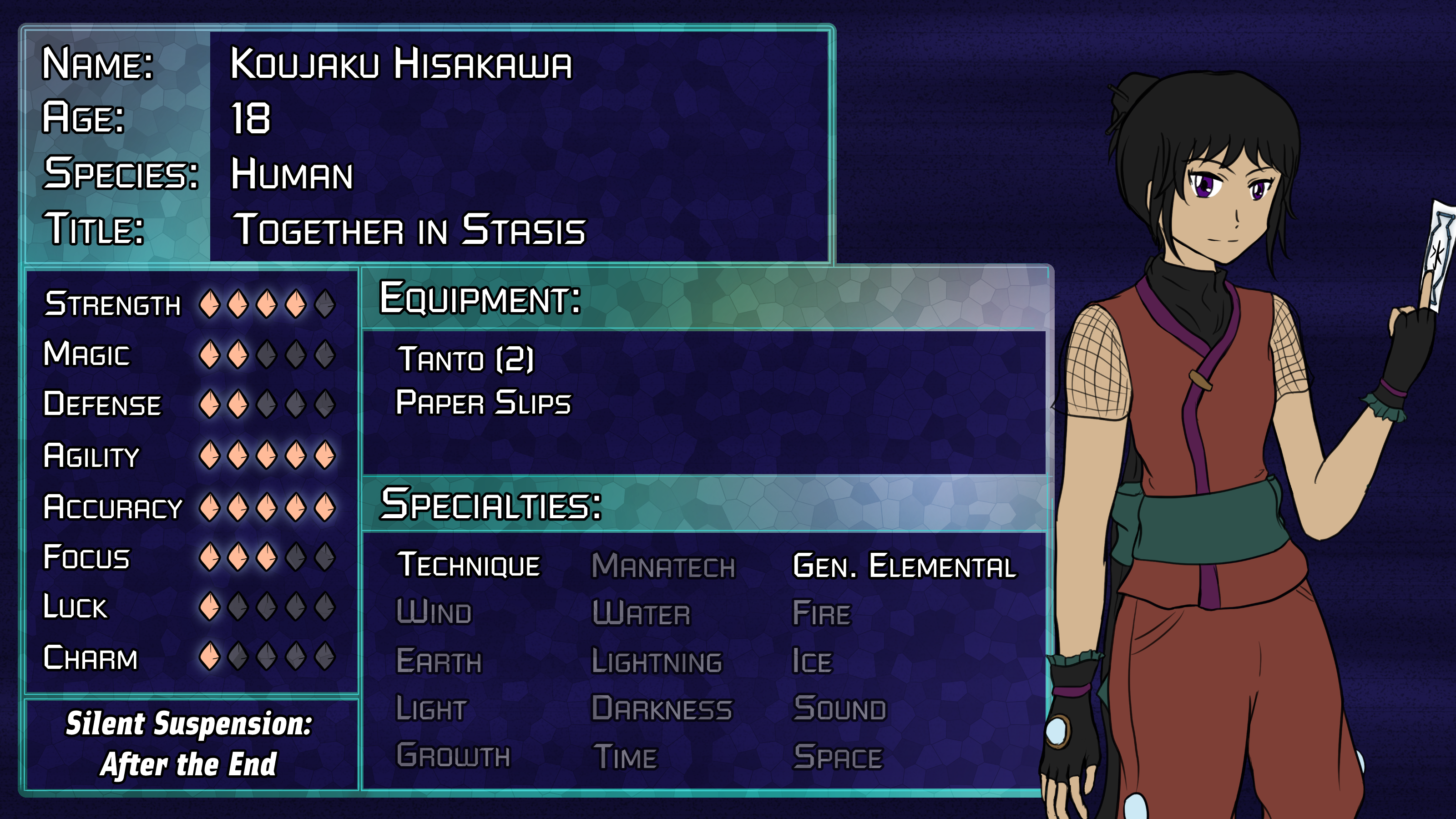 Statistic sheet for Koujaku